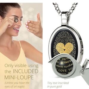 NanoStyle Love Necklace with I Love You inscribed in 120 languages. See below